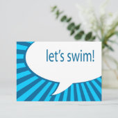 gelassen uns schwimmen! Comicspracheblase Einladung (Stehend Vorderseite)
