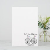 Gelassen uns seien Sie zusammen unterschiedlich Briefpapier (Stehend Vorderseite)