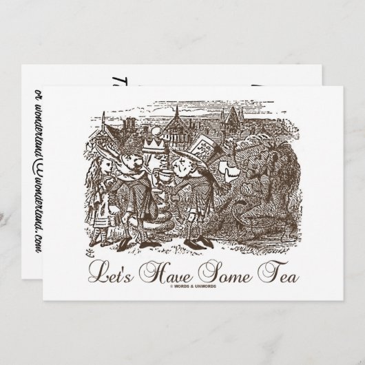 Gelassen uns trinken Sie etwas Tee (Märchenland Einladung (Vorne/Hinten)