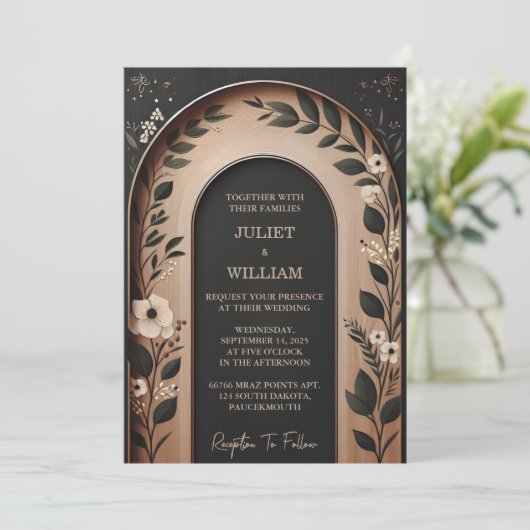 Gelassen Waldwald Rustikale Barnfarm Hochzeit Einladung (Stehend Vorderseite)