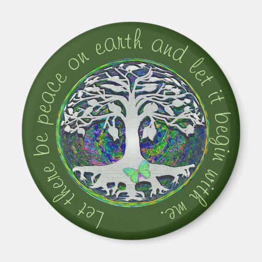 Gelassen Weltfrieden Magnet (Vorne)