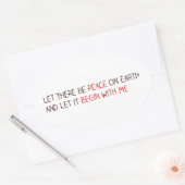 Gelassen Weltfrieden Ovaler Aufkleber (Umschlag)