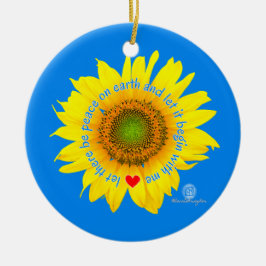 gelassen Weltfrieden - Sonnenblume Keramik Ornament