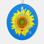 gelassen Weltfrieden - Sonnenblume Keramik Ornament (Links)