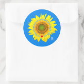 gelassen Weltfrieden - Sonnenblume Runder Aufkleber (Tasche)