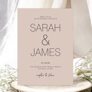Gelassenheit   Blush Pink Simple Typografy Wedding Einladung