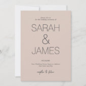 Gelassenheit | Blush Pink Simple Typografy Wedding Einladung (Vorderseite)