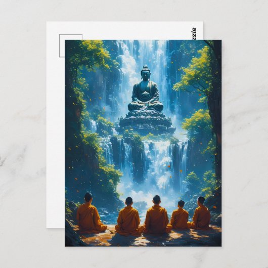 Gelassenheit der fünf Mönche Postkarte (Vorne/Hinten)