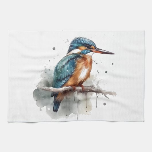 Gelassenheit des Kingfisher Geschirrtuch (Horizontal)