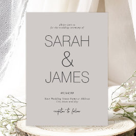 Gelassenheit | Dusty Linen Minimal Typografy Weddi Einladung