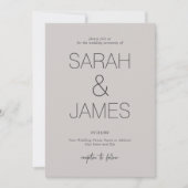 Gelassenheit | Dusty Linen Minimal Typografy Weddi Einladung (Vorderseite)