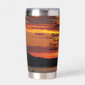 Gelassenheit Gebet Orange Sonnenuntergang Landscha Thermobecher (Vorderseite)