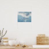 Gelassenheit in Bewegung: Floating Dandelion Seed Poster (Küche)