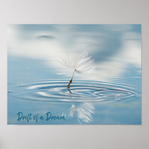 Gelassenheit in Bewegung: Floating Dandelion Seed Poster