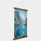 Gelassenheit in Fjords Wood Topped Wall Tapestory Wandteppich Mit Holzrahmen (Gewinkelt)