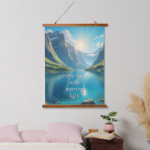 Gelassenheit in Fjords Wood Topped Wall Tapestory Wandteppich Mit Holzrahmen (Schlafzimmer)