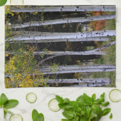 Gelassenheit in Gold und Green Aspen Geschirrtuch (Gefaltet)