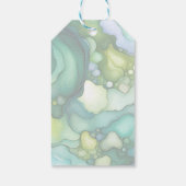 Gelassenheit in grünen Abstrakten Blütenformen Geschenkanhänger (Rückseite)