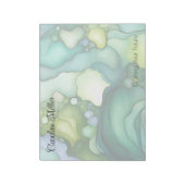 Gelassenheit in grünen Abstrakten Blütenformen Notizblock (Rotiert)