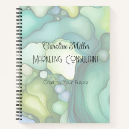 Gelassenheit in grünen Abstrakten Blütenformen Notizblock