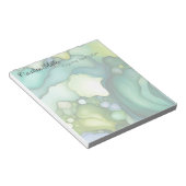 Gelassenheit in grünen Abstrakten Blütenformen Notizblock (angewinkelt)