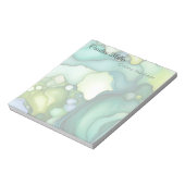 Gelassenheit in grünen Abstrakten Blütenformen Notizblock (Rotiert)