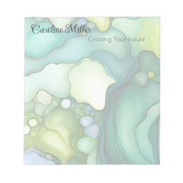 Gelassenheit in grünen Abstrakten Blütenformen Notizblock