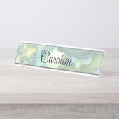 Gelassenheit in grünen Abstrakten Blütenformen Schreibtischnamensplakette (Vorderseite )
