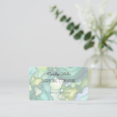 Gelassenheit in grünen Abstrakten Blütenformen Visitenkarte (Stehend Vorderseite)