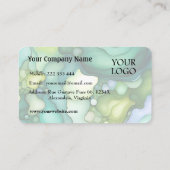 Gelassenheit in grünen Abstrakten Blütenformen Visitenkarte (Rückseite)