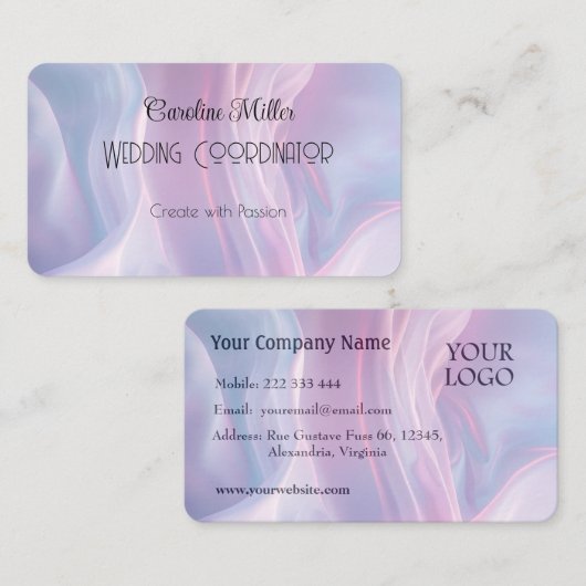 Gelassenheit in rosa Abstrakter Hochzeitskoordinat Visitenkarte (Vorne/Hinten)