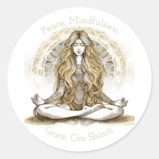 Gelassenheit in Stille Runder Aufkleber (Vorderseite)