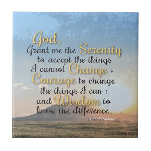 Gelassenheit, Mut und Weisheit Fliese (Vorderseite)