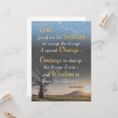 Gelassenheit, Mut und Weisheit Karte (Vorderseite/Rückseite Beispiel)