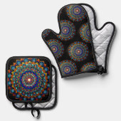 Gelassenheit Ofenhandschuh & Topflappen-Set (Vorderseite/Rückseite)