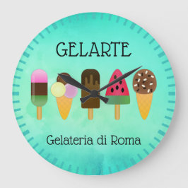 Gelateria / Eiscreme-Parlor Eiscreme Große Wanduhr