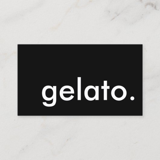 Gelato. (Farbe anpassbar) Visitenkarte (Vorderseite)