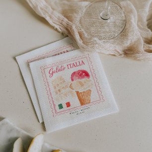 Gelato Italia Stempel Italienische Hochzeitsbar Serviette