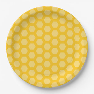 Gelb 12 Wabenhexagon Pappteller