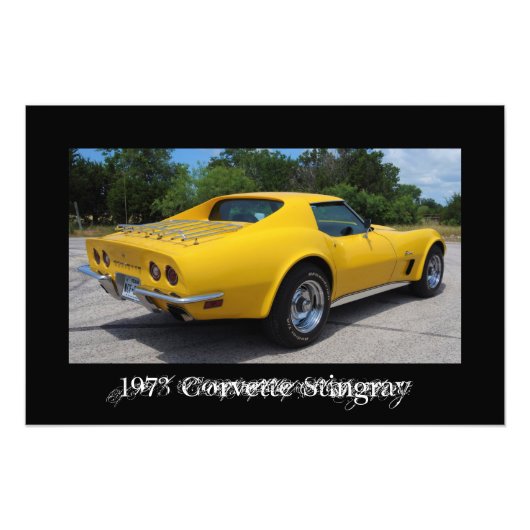 Gelb 1973 Corvette Stingray C3 Fotodruck (Vorne)