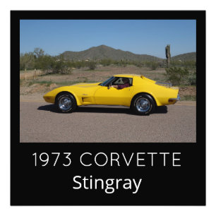 Gelb 1973 Corvette Stingray Fotodruck
