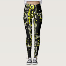Gelb 2 im Kreis über Leggings