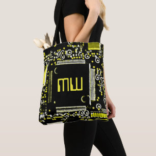 Gelb 2-Monogramm-Totbeutel gelb-hinten Tasche