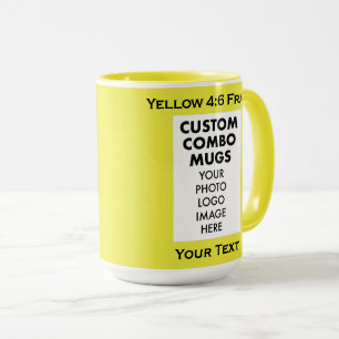 Gelb 4:6 Porträtrahmen 2 x Foto benutzerdefinierte Tasse