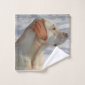 Gelb 4 Labrador Badhandtuch Set (Waschlappen)