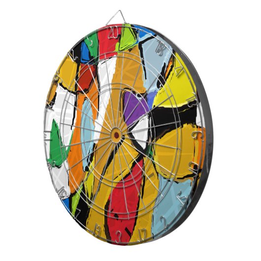 Gelb Abstrakt Dartscheibe (Vorderseite rechts)