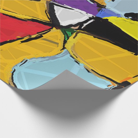 Gelb Abstrakt Geschenkpapier (Ecke)