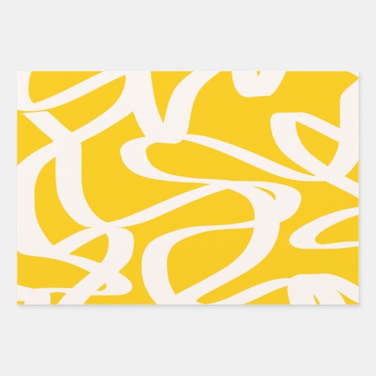 Gelb abstrakt geschenkpapier set (Vorderseite 3)