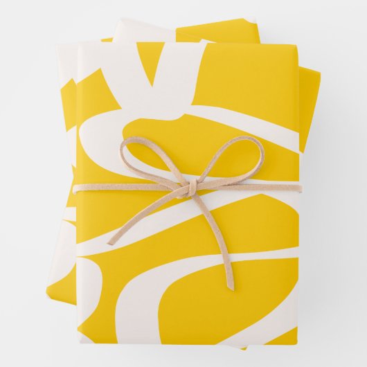 Gelb abstrakt geschenkpapier set (Beispiel)