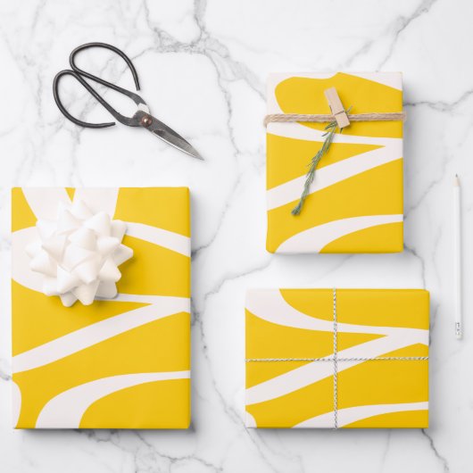Gelb abstrakt geschenkpapier set (Vorderseite)